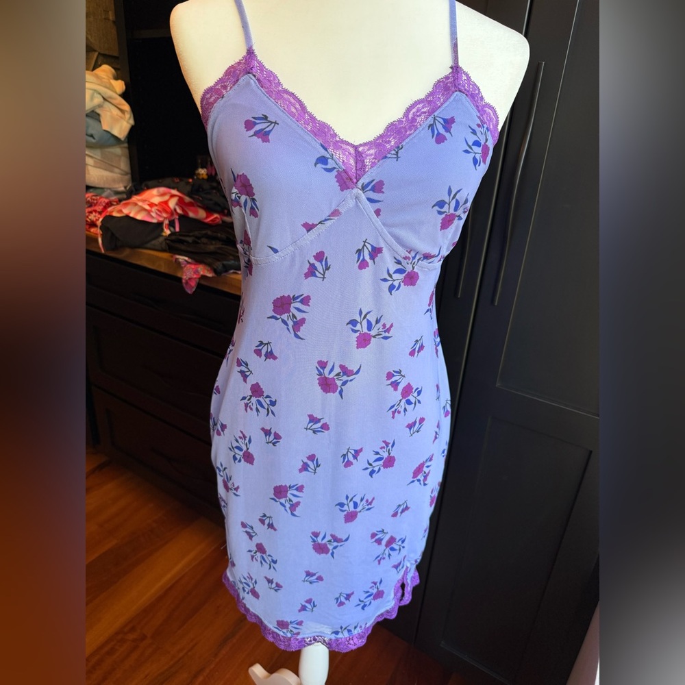 Purple Floral Slip Dress